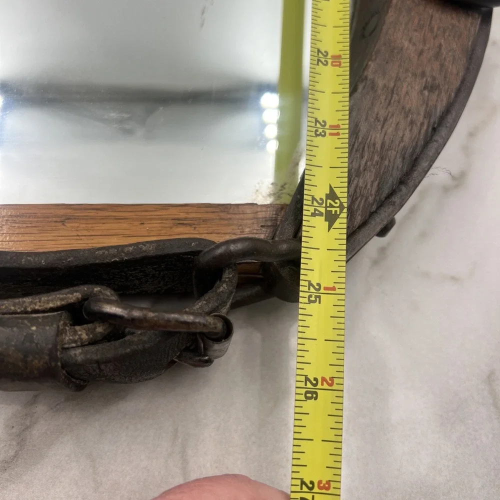 ANTIQUE EQUESTRIAN HORSE COLLAR WALL MIRROR Primitive